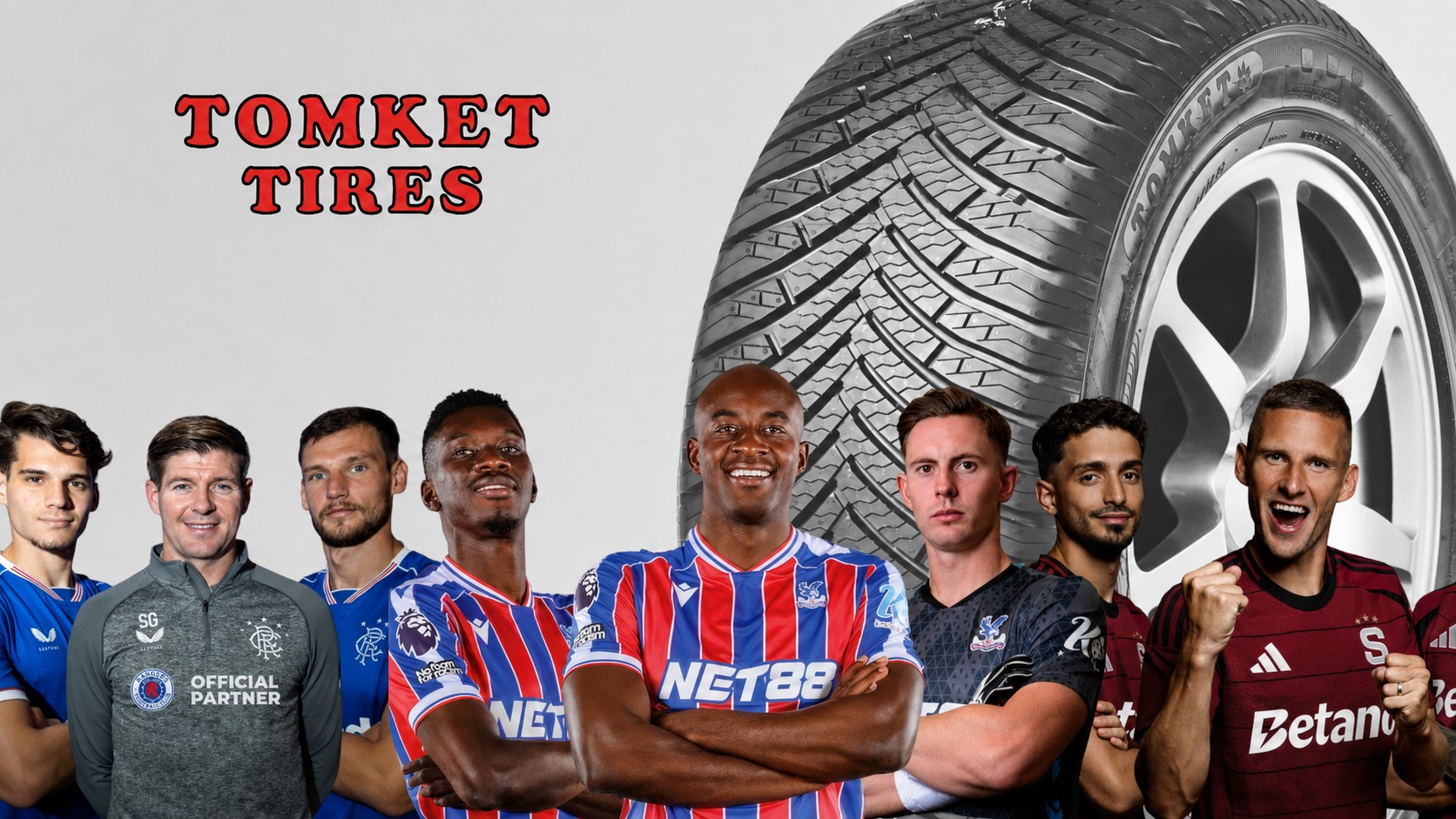 TOMKET Tires, offizieller Reifenpartner von Rangers F.C., Crystal Palace and AC Sparta Praha